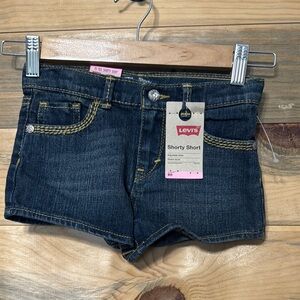 Levi's Dark Blue Jean Shorts‎ for Girls Adjustable Waist Size 6X